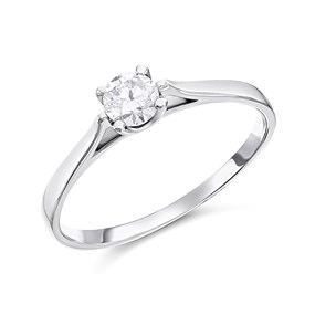 Platinum Diamond Solitaire Engagement Ring - 30pts - AGI Certificated - d08115