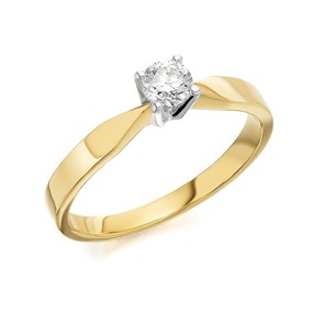 9ct Gold Diamond Solitaire Ring - 1/4ct - AGI Certificated - d5008