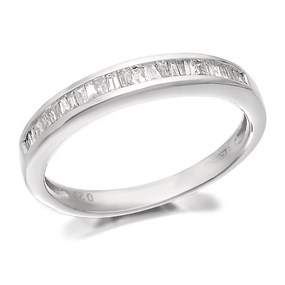 9ct White Gold Diamond Half Eternity Ring - 20pts - d6335