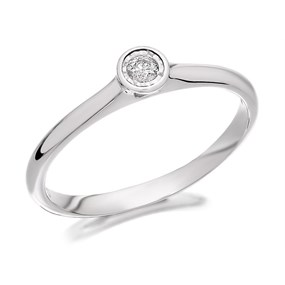 9ct White Gold Diamond Solitaire Ring - 5pts - d6842