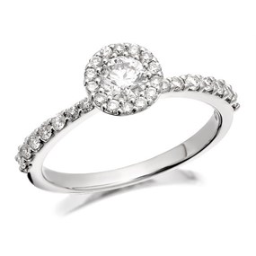 9ct White Gold Diamond Cluster Ring - 73pts - d6856