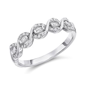 9ct White Gold Diamond Weave Ring - 10pts - d71183