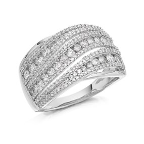 9ct White Gold 1 Carat Diamond Band Ring - d72127