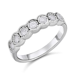 9ct White Gold Diamond Half Eternity Ring - 1/3ct - d72131