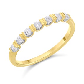 9ct Gold Diamond Half Eternity Ring - 30pts - d80131