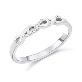 9ct White Gold Diamond Set Infinity Wedding Ring - r2315