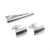 Joseph & George Gunmetal  Cufflink And Tie Slide Set - A3008