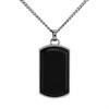 Joseph & George Stainless Steel Onyx Tag Necklace - A3413