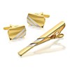Two Tone Cufflink And Tie Slide Set - A4524