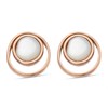 Skagen SKJ1496791 Rose Tone Mother Of Pearl Circle Earrings - A70239