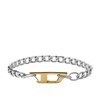 Diesel DX1338040 Stainless Steel And Gold Tone IP Logo Bracelet - A9209