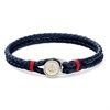 Tommy Hilfiger 2790691 Stainless Steel And Blue Leather Two Braid Bracelet - A9664