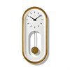 Seiko QXC247B Wooden White Dial Pendulum Wall Clock - C57178