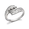 18ct White Gold Diamond Trilogy Crossover Ring - 1/3ct - D0729