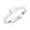 18ct White Gold Princess-Cut Diamond Solitaire Ring, 1/3ct - D0754