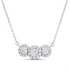 Platinum Fixed Diamond-Set Trilogy Necklet, 1/3ct - D08506