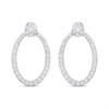 Platinum Diamond-Set Oval Earrings, 1/3ct/pair - D08509