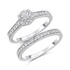9ct White Gold Diamond Engagement Ring And Wedding Ring Set - 1/2ct - D32141