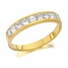 18ct Gold 1 Carat Princess Cut Diamond Half Eternity Ring - D4251