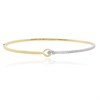 18ct Two Colour Gold Diamond Interlocking Bangle - 1/4ct - D4624