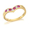 18ct Gold Diamond And Ruby Wishbone Ring - 15pts - D4874