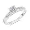 9ct White Gold Diamond Starburst Cluster Ring - 1/3ct - D5251