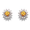 9ct White Gold Yellow Sapphire And Diamond Stud Earrings - 10pts per pair - D54104