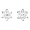 9ct White Gold Diamond Flower Stud Earrings - 12pts per pair - D54132