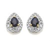 9ct Gold Sapphire And Diamond Stud Earrings - 7pts per pair - D54135