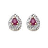 9ct Gold Ruby And Diamond Stud Earrings - 7pts per pair - D54136