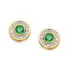 9ct Gold Emerald And Diamond Stud Earrings - D5454