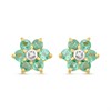 9ct Gold Emerald And Diamond Stud Earrings - D5476