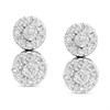 9ct White Gold Diamond Double Cluster Drop Earrings, 1/4ct/pr - D5555