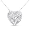 9ct White Gold Diamond-Set Heart Slider Necklace-1/4ct - D56161