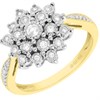 9ct Gold Diamond Flower Cluster Ring - 1/4ct - D60158