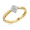 9ct Gold Diamond Rhombus Cluster Ring - D6035