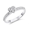 9ct White Gold Diamond Heart Cluster Ring - 20pts - D63155