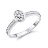 9ct White Gold Diamond Oval Cluster Ring - 20pts - D63156