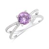 9ct White Gold Amethyst And Diamond Ring - D63195