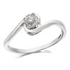 9ct White Gold Diamond Twist Cluster Ring - 8pts - D6326