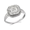 9ct White Gold Diamond Octagonal Cluster Ring - 1/2ct - D6338