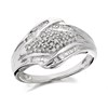 9ct White Gold Diamond Cluster Band Ring - 1/3ct - D6346