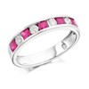 9ct White Gold Ruby And Diamond Half Eternity Ring - 30pts - D6375