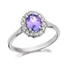 9ct White Gold Tanzanite And Diamond Cluster Ring - 1/4ct - D6380
