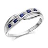 9ct White Gold Sapphire And Diamond Crossover Half Eternity Ring - D6387