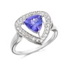 9ct White Gold Trillion Tanzanite And Diamond Ring - 40pts - D6399