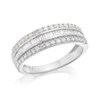 9ct White Gold Three Row Diamond Band Ring - 1/2ct - D66104