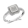 9ct White Gold Diamond Cushion Cluster Ring - 15pts - D6611