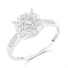 9ct White Gold Round Diamond Cluster Ring, 1ct - D66138