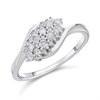 9ct White Gold Diamond Twist Cluster Ring - 1/3ct - D66147